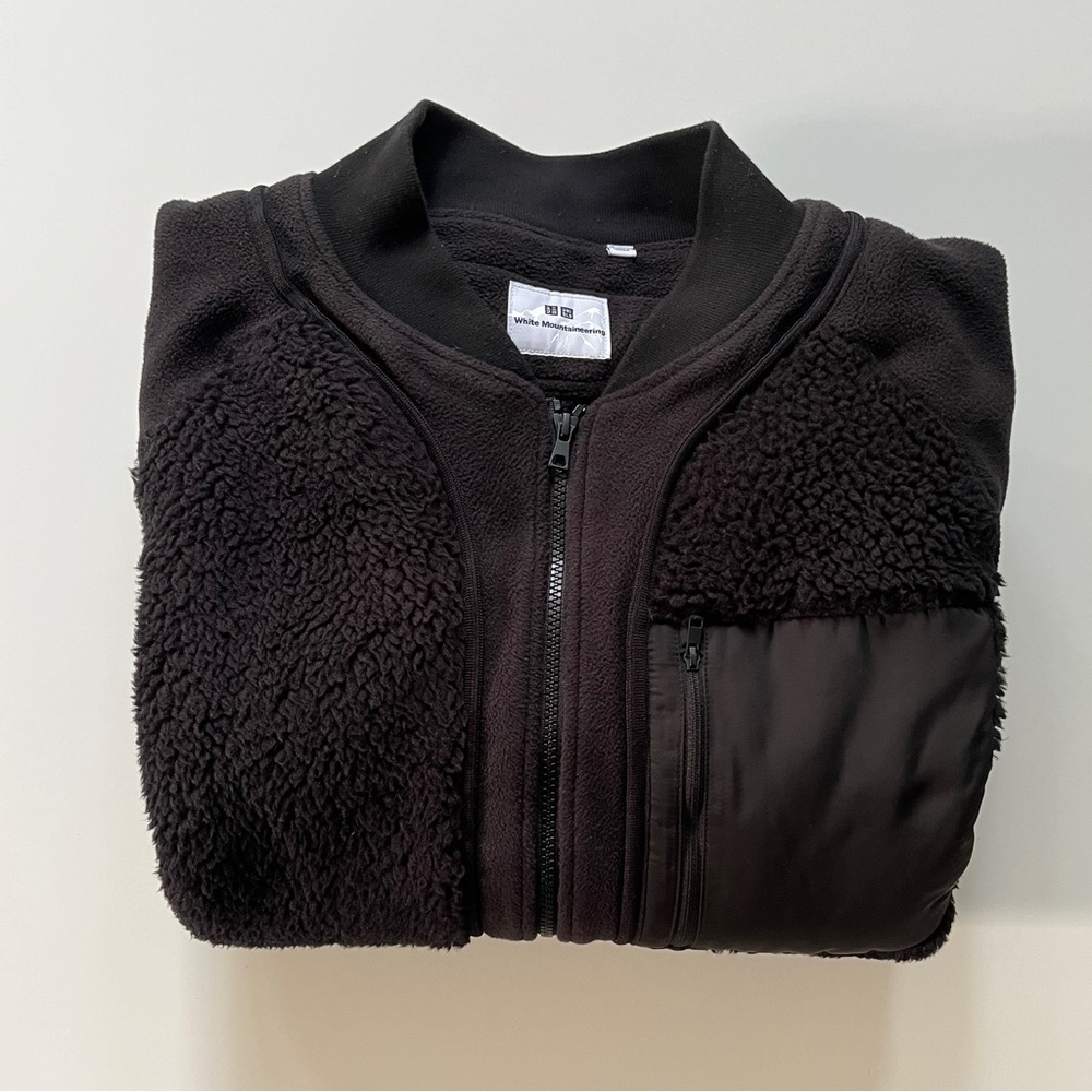 Uniqlo x White Mountaineering Men Full Zip Fleece Jacket.